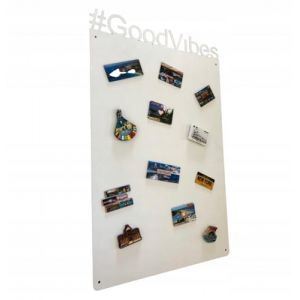 STALFORM Metal Tableau Magnétique Mural Blanc GoodVibes 80x50 cm, Plaque Aimanté, Acier Inoxydable, Cuisine, Bureau, Chambre D'enfant, pour Lettres Magnétiques, Chiffres, Notes, Photos (stalform, neuf)