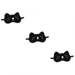 COLLBATH 3 Pièces Masque de sommeil masques pour les yeux drôles cache-yeux pour dormir le fard à paupières patch yeux bandeau yeux eye patch cache-oeil endormi cache-oeil de chat polyester (Murdoffi, neuf)