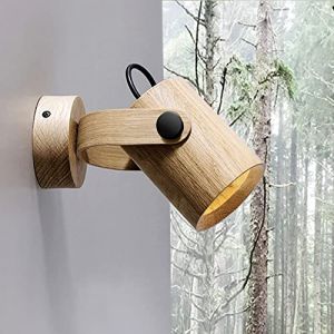 ouglres Applique Intérieure En Bois,Lampe Murale Vintage,Spot Abat-Jour Pivotant,Lampe De Lit,Appliques au Moderne Pour l'Éclairage De La Chambre à Coucher Salon Couloir Salle De Bain,Gu10,1pack (ouglres, neuf)