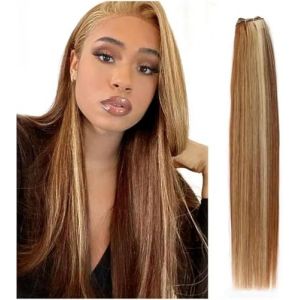 Tissage en lot de cheveux humains raides, extensions de cheveux à rapport élevé de 14 à 28 pouces, 100 g/pièce (taille : 3 pièces/lot, couleur : #613_22 pouces) - 3 pièces/lot - P8-24_26 pouces (yichangshikaiyisishangmaoyouxiangongsi, neuf)