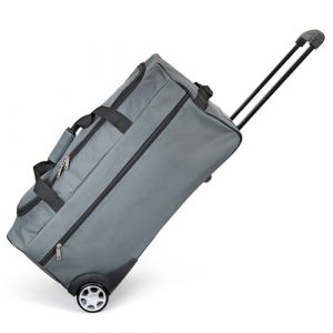 KINSTON Sac de Voyage Trolley Gris - Grand Sac à roulettes & Canne Télescopique, Compartiment Principal Spacieux et Poche Latérale Zippée - Valise Bagage à Main Idéal pour Voyages et Week-Ends (Kinston, neuf)
