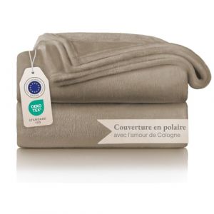 Blumtal Couverture Polaire - Grand Plaid Polaire 270x230 cm - Plaid canapé certifié Oeko-TEX® - Couverture canape - Doux Haute qualité - Chaud Hiver - Taupe (Everbrent, neuf)