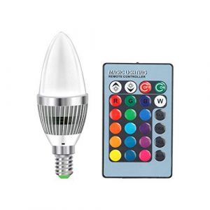 Enjoydeal Ampoule LED E14 à intensité variable 3 W RVB 16 couleurs changeantes sans fil avec télécommande (EBILUN EURO, neuf)