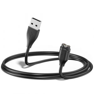 Chargeur Compatible avec Garmin Vivoactive 5/Vivoactive 4/Vivoactive 3/Venu/Venu 2s/Venu 3s/Venu 3/Forerunner 255/Forerunner 55/Forerunner 245 Music,100cm C&acirc;ble Chargeur pour Venu 3s (1 Noir_50cm) (DgYuanLiYuan, neuf)