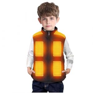 Zeiayuas Gilet Chauffant Electrique Enfants USB Sans Manche Garçons Filles Manteau Doudoune Chauffant avec 3 Zones de Chauffage pour Camping Coupe-Vent Imperméable Ski 2024 (⭐⭐⭐⭐⭐Zeiayuas, neuf)