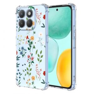 SEAHAI Coque pour Honor 400 Smart/Honor X7d, Ultra Mince &Eacute;l&eacute;gant en Silicone Souple Fleurs Color&eacute;s Housse Brillante Antichoc, Transparent TPU Gel &Eacute;tui - Vignes (Liner-EU, neuf)