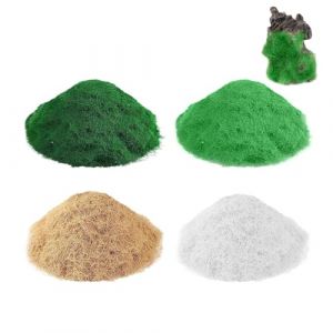 pclapora 4 Pièces Herbe Modelisme, 3.0mm Fausse Herbe Maquette, Static Grass Powder, Model Railway Layout Grass, Poudre d'herbe pour DIY Déco Paysage Jardin, Modelage Table de Sable (feny, neuf)