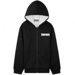 Fortnite Sweat a Capuche Gar&ccedil;on et Ado 7-16 Ans, Sweat Zipp&eacute; Polaire, Chaud Sweatshirt, Hoodie Gaming Cosy, Id&eacute;e Cadeau Gamer (15-16 Ans, Noir) (Get Trend., neuf)