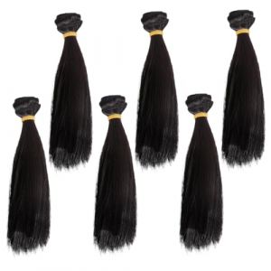 PACKOVE Postiche de Poupée 15Cm Lot de 6 Cheveux Raides Imitation pour Fabrication de Poupées Fournitures Artisanat Accessoires Coiffure (Spring TU, neuf)