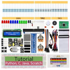 Freenove Super Starter Kit for Raspberry Pi 5 4 B 3 B+ 400 Zero 2 W, 682-Page Detailed Tutorial, Python C Java Scratch Processing Code, 164 Items, 88 Projects (Raspberry Pi Not Included) (Freenove-EU, neuf)