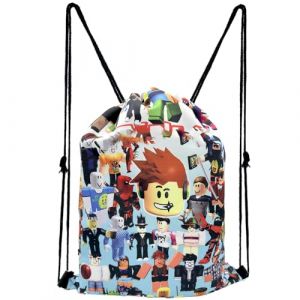 PQKL-party Roblx Sac De Gym Avec Cordon, Pour Homme Et Femme Voyage Plage Cartable, &eacute;tudiant Cartable, Serrage Grand Sac &agrave; dos De Sport,Pour Enfants,Sac &agrave; dos Pour Gar&ccedil;Ons Et Filles (Anime Toys-EU, neuf)