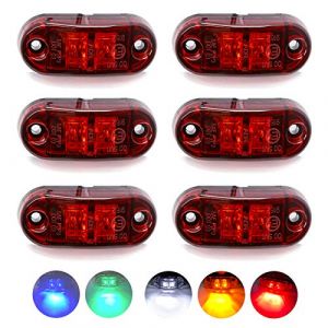 TOSNRCT 6Pcs Feux de Gabarit LED Feux Latéraux Eclairage LED Côté Marqueur Indicateurs LED Feu de Position Lumière Universel 12V 24V pour Remorque Voiture Véhicule Camion (rouge) (ZUOXIAJIAO, neuf)