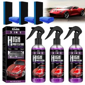 High Protection 3 En 1 Voiture &ndash; Spray Ceramique Voiture & Ceramic Coating Rapide-Spray Anti Rayure Pour Vo/iture & Crystal Coating Spray Hydrophobe-Nettoie, Restaure & Prot&egrave;ge,3 Pcs (CC Party Store, neuf)