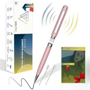 VOLTEK Stylo enregistreur Audio Micro Espion (Rose) - 64Go – USB 3.0 Type C - Capturez avec Le dictaphones Vocal. Micro enregistreur Mini pour Réunions Conférences Journaliste - E-Book Gratuit (VoltekFR, neuf)