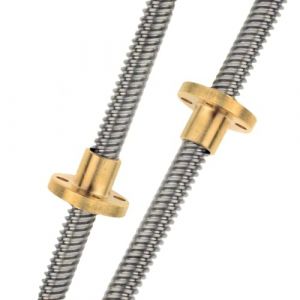 Pas de vis Tige filet&eacute;e de 8mm, 2 pi&egrave;ces, 1mm 2mm 4mm 8mm, Tige trap&eacute;zo&iuml;dale en Acier Inoxydable, vis &agrave; Plomb T8 filet&eacute;e avec &eacute;crou en Laiton &eacute;crou d'arbre (Color : 2mm Pitch 2mm Lead, Size : 350mm (CYFANG, neuf)