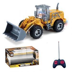 LioMaxi 1:32 v&eacute;hicules de chantier t&eacute;l&eacute;command&eacute;s jouet, avec lumi&egrave;res clignotantes, enti&egrave;rement fonctionnel T&eacute;l&eacute;commande,Tracteur Ruspa Jouets pour enfants, pour cadeaux pour enfants (Bulldozer) (LioMaxi, neuf)