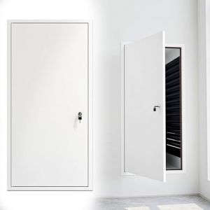 Trappe de Visite Panneau D'accès Facile pour Cloison Sèche, Trappe de Grenier en Aluminium Blanc pour Mur/Plafond, Porte D'accès avec Serrure et Clé, Couvercle de Trappe D'accès pour Plomberie(45x95cm (Möllenta, neuf)