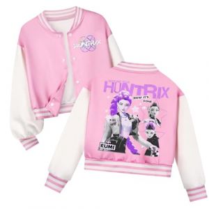 Kpop D-Demon H-Hunters Veste Enfants et Adolescents Veste Varsity Style Baseball, Y2K Style Streetwear avec Motif Anime, Blouson Aviateur pour Gar&ccedil;on & Fille (XINSAHN, neuf)
