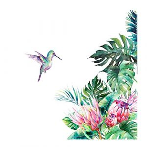 duoyif Autocollant Mural Plante Verte Sticker Tropicale, Sticker Mural Autocollant Amovible Bricolage, Autocollants Aquarelle Plante Stickers Muraux Pour D&eacute;coration De Maison, 68 x 60 cm (Guangzhou Youyi Technology Co., Ltd, neuf)