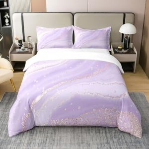 Parure de Lit 100% Coton 240x260, Housse de Couette en Marbre Rose Violet, Ensemble de Literie Aquarelle pour Enfants Filles, Housse Couette Galaxy Pastel, Literie À Texture Marbrée Pailletée (Suzhou yiyanyun e-commerce Co., Ltd, neuf)