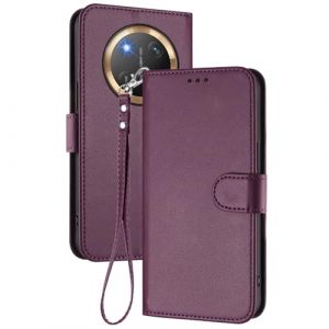 GOGME Coque pour Huawei Honor Magic 7 Lite / Magic7 Lite, Étui Housse Portefeuille en Cuir Premium avec Fermeture Magnétique, Porte-Cartes, Support et Dragonne - Violet (KERUN EU, neuf)