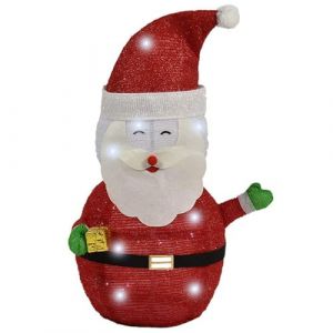 DéCoration De NoëL DéCoration De NoëL ExtéRieure ImperméAble Et Pliable 2,3 Pieds PèRe NoëL Lumineux Avec Minuterie AlimentéE Par Batterie 40 LED LumièRes De NoëL Pour Patio Jardin FêTe DéCor (haorongyue, neuf)