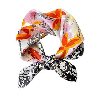Aufeel Petit foulard carrée 100 % pure soie de mûrier pour femme, Foulard en soie, 53 x 53 cm, noir, Small (TechGeniusDepot, neuf)