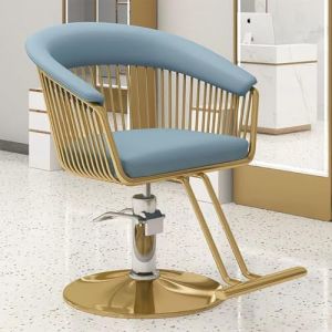 PA-DABAOO Fauteuil De Coiffure Réglable, Pivotant À 360 Degrés Et Pompe Hydraulique, Fauteuil De Barbier De Style Classique Avec Pédale,Bleu (Panda-Dabaoo, neuf)