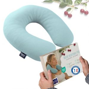 RANJI Coussin Chauffant Noyaux de Cerise Micro-Onde &ndash; Bouillotte Cervicale & &Eacute;paules Sans Eau | Coussin Chauffant Cervicales | Coussin Noyaux Cerises Naturel & Lavable (Vert) (BR'Trade, neuf)