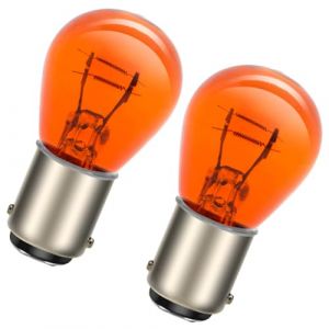 SOFOC-BA15D 21W/5W Camping-Car Bateau Remorque Plafonnier Ampoule Combinée Feu de Position/Freins 12V Jaune Ambré Double Contact 2Pcs (Sofoc-EU, neuf)