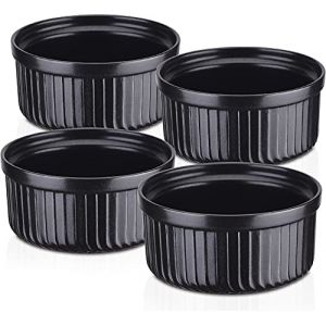 vancasso, Série Forte, Ramequin Moules à Soufflé en Céramique pour Four, Motif Fonte, 4 Pièces pour Cupcake, Diamètre 12cm-520ml Tallie L (vancasso Official Store, neuf)