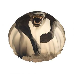 Bonnet de douche pour femme avec imprimé crâne de taureau - Bonnet de douche élastique réutilisable - Bonnet de douche double couche (guopei826, neuf)