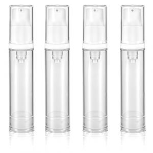 Lot de 4 distributeurs à pompe vides Airless - Petit flacon à pompe vide - Flacon distributeur de voyage - Distributeur portable de 10 ml - Récipient cosmétique sous vide - Bouteilles de voyage à (fragrant grass, neuf)