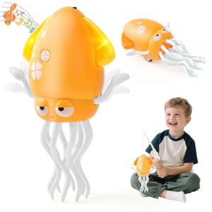 LTFIOON Electric Dancing Octopus Toy, Poulpe Dansant &Eacute;lectrique avec LED et Musique - 2 Modes (Danse & Rampe), Jouet Pieuvre &agrave; Esquive Automatique, Cadeau Magique pour Filles et Gar&ccedil;ons (Jaune) (LTFCash-EU, neuf)