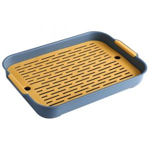 Bac &agrave; Liti&egrave;Re pour Lapin &agrave; 2 Niveaux en Plastique pour Cochon d'Inde Toilettes Rectangulaires pour Lapin Pot D'Entra&icirc;Nement Bo&icirc;Te &agrave; Liti&egrave;Re pour Cochon d'Inde Lapin Furet Hamster H&eacute;Risson Bleu L (haorongyue, neuf)