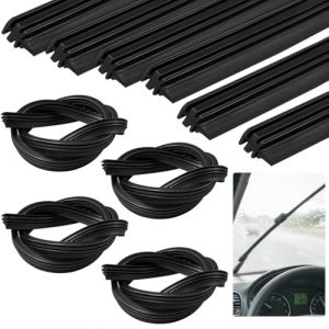 VGECEE 10 Pcs Caoutchouc Essuie Glace 800mm, Remplacement d'Essuie-Glace Universel, Lame de Rechange pour Essuie-Glace Désossé, Bande Essuie Glace Découpable, pour Pare-Brise Véhicules Camion, Noir (Teksyjiuh, neuf)