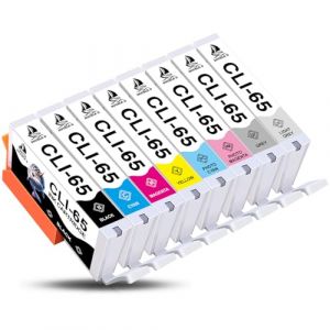 DOUBLE D CLI-65 Cartouche pour Canon CLI-65 CLI65 Remplacement pour Canon PIXMA PRO-200 (CLI-65BK CLI-65C CLI-65M CLI-65Y CLI-65PC CLI-65PM CLI-65GY CLI-65LGY,8 Pack) (DOUBLE D-FR, neuf)