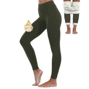 Merlvida Legging Polaire Femme Hiver Pantalon Thermique Chaud et Doux avec Toison Extensible Collant Polaire Taille Haute &Eacute;pais en Laine de Leggings pour Femme Automne Hiver (Merlvida Direct, neuf)