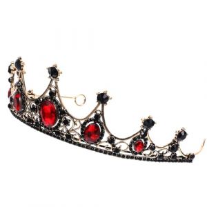 OSALADI Couronne de Mari&eacute;e Baroque Noire &Eacute;l&eacute;gante pour Femme Accessoire Coiffure Unique pour Robe de Mari&eacute;e Bijou de T&ecirc;te Vintage Adapt&eacute; Mariage F&ecirc;te et C&eacute;r&eacute;monie (Original MJW, neuf)