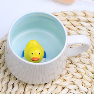 DIKARIYA Tasse Canard 3D, 350ML Tasse Aniaml 3D en C&eacute;ramique, Canard 3D Animaux Tasses avec Figure Canard Int&eacute;rieur Mug Canard Mignon Caf&eacute; Th&eacute; Tasse Coupe Cadeau d'anniversaire pour Femmes Enfants (DIKARIYA EU, neuf)