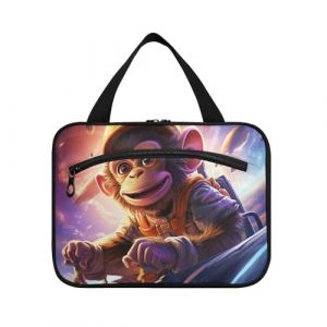 Linnyio Aquarelle Art Chat Cool Trousse de Toilette de Voyage Suspendue Maquillage,Grande Capacit&eacute; Pliable Rangement Sacs de Lavage pour Femmes Filles (Linnyio, neuf)