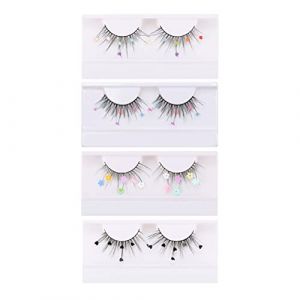 FOMIYES 4paires Lot Faux Cils à Paillettes Pour Fêtes Noël Et Nouvel An Extensions De Cils Étincelantes (Family&Personal, neuf)