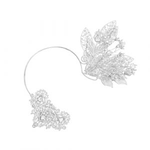 Serre-tête à fleurs et feuilles pour mariée - Élégant serre-tête de vigne - Pour mariage - Pour cérémonie (;intao, neuf)