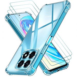 ivoler 4 en 1 Coque pour Honor X8a avec 3 Pi&egrave;ces Verre Tremp&eacute;, Ultra Transparent &Eacute;tui de Protection en Silicone Antichoc, Souple TPU Anti-Rayures Bumper Housse (AYRmall-AMFR, neuf)