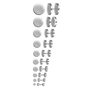 3-14mm Boucles d'oreilles Set 10 PAIRES en Acier Inoxydable Studs Boucle d'Oreille Faux Plug Fakeplugs Halt&egrave;re Barbell pour Hommes Femmes, Argent/Noir/Or/Or Rose/Bleu (MicVivien, neuf)