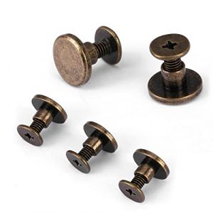Rivets Tubulaires T&ecirc;te Plate en Laiton 20pcs, Vis Ecrous Clous Capuchon, Cuir Artisanat M&eacute;tal pour DIY Ceinture Sangle Sac &agrave; Main Portefeuille D&eacute;coration Reliure (5mm) (Dylandering, neuf)