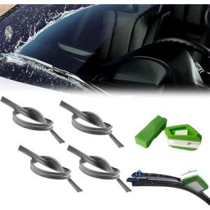 WHLYQF 4 Pi&egrave;ces Caoutchouc Essuie Glace pour Lexus IS300h/ ES300h/ LS 500h, Lames d'Essuie-Glace De Rechange en Caoutchouc, avec Decoupe Essuie Glace (LDDQSY, neuf)