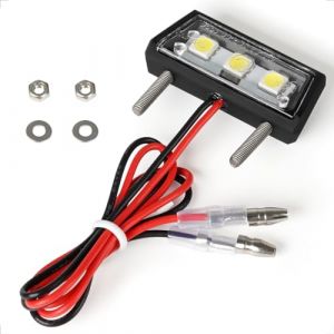 evermotor eclairage plaque moto, Homologu&eacute; Universel Mini 12V 1W E4 LED plaque d'immatriculation lumi&egrave;re plaque d'immatriculation lumi&egrave;re Auto v&eacute;hicule &agrave; moteur Quad ATV noir &eacute;tanche IP67 (Goodway, neuf)