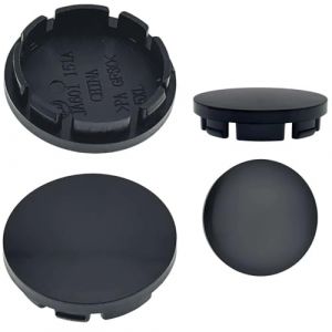 4PCS Cache Moyeu 56mm, Enjoliveurs Centre de Roue Noir Universels pour Voitures, Compatible avec Mercedes, VW, Audi, BMW et Plus, Cache Jante Robuste en ABS et Acier Alliage (OD 56mm ID 53mm) (Yowfond Direct, neuf)