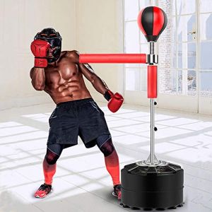 Shiyinge Kit de Boxe Gonflable Réglable pour Adulte - Support d'Entraînement 360° - Poire, Sac de Frappe sur Pied, Speed Ball, Punching Ball - Avec Barre de Spinning (PETITSHOP, neuf)